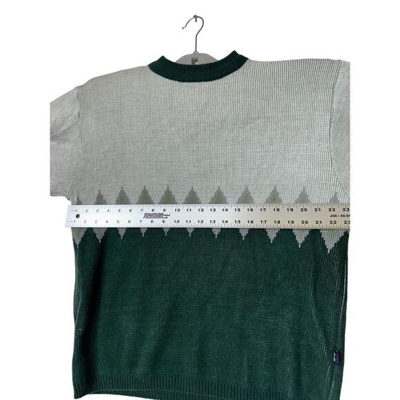Split 500‎ Mens Geometric Knit Sweater L Green & Gray - Picture 3 of 16